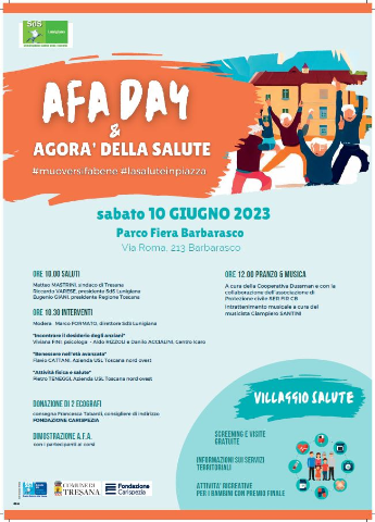 AFA DAY e Agora' della Salute Sabato 10 Giugno 2023 Parco Fiera di Barbarasco