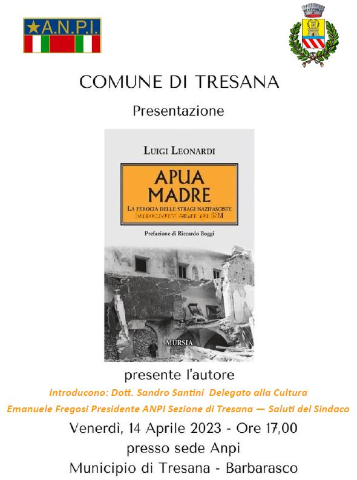 Presentazione del Libro APUA MADRE di Luigi Leonardi - Venerdì 14 Aprile 2023 - Ore 17:00 - Presso sede Anpi