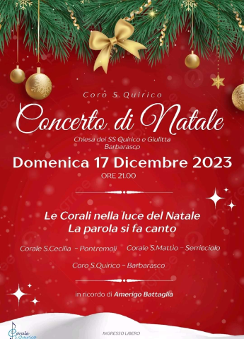 Concerto di Natale Domenica 17 Dicembre 2023
