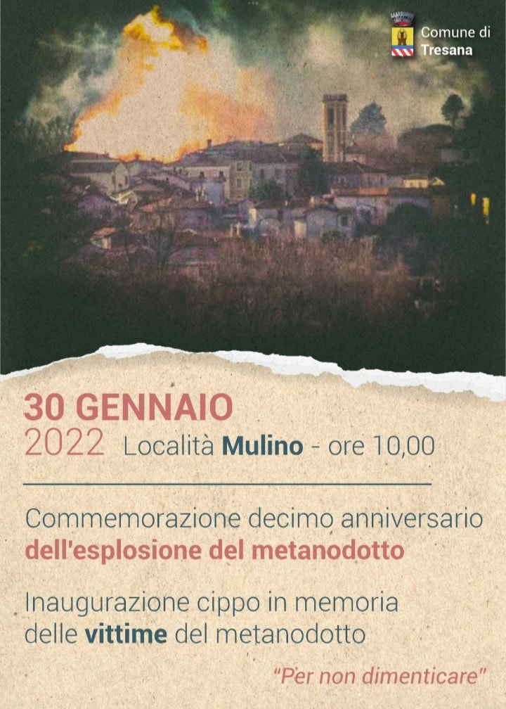 Commemorazione metanodotto domenica 30 gennaio 2022.