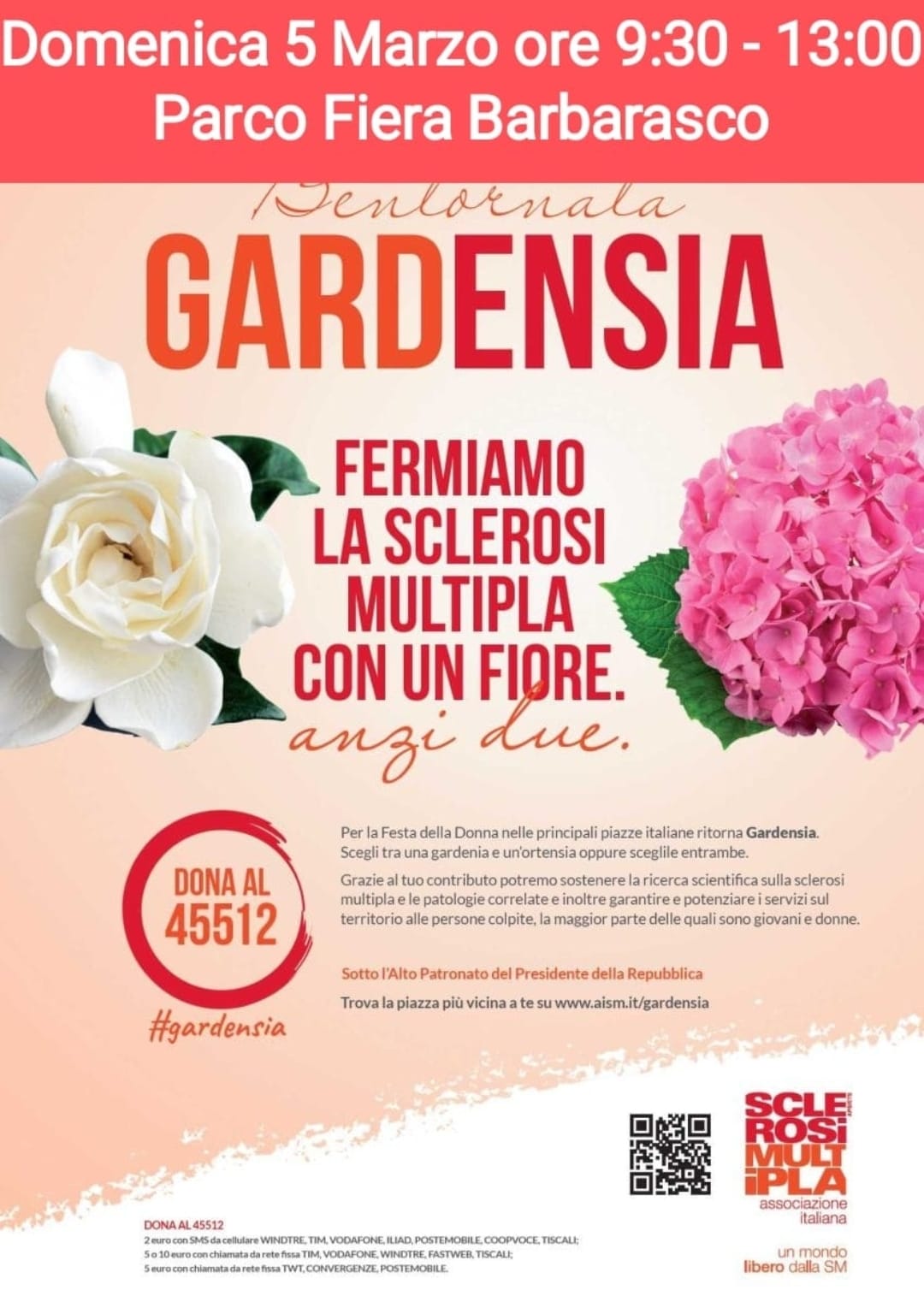 GARDENSIA Domenica 5 Marzo dalle ore 9:30 alle ore 13:00