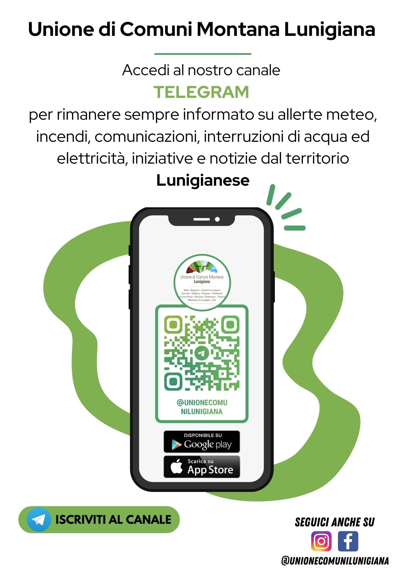 Unione di Comuni Mantana Lunigiana _ Canale TELEGRAM